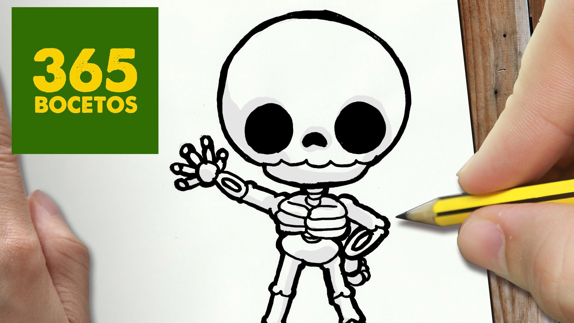 COMO DIBUJAR ESQUELETO KAWAII PASO A PASO - Dibujos kawaii faciles - How to draw a skeleton