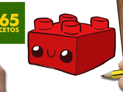 COMO DIBUJAR LEGO KAWAII PASO A PASO - Dibujos kawaii faciles - How to draw a Lego