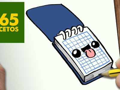 COMO DIBUJAR LIBRETA KAWAII PASO A PASO - Dibujos kawaii faciles - How to draw a notebook