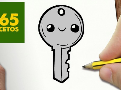 COMO DIBUJAR LLAVE KAWAII PASO A PASO - Dibujos kawaii faciles - How to draw a key