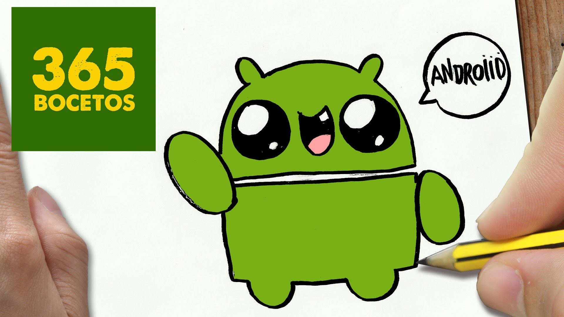 COMO DIBUJAR LOGO ANDROID KAWAII PASO A PASO - Dibujos kawaii faciles - How to draw a Logo Android