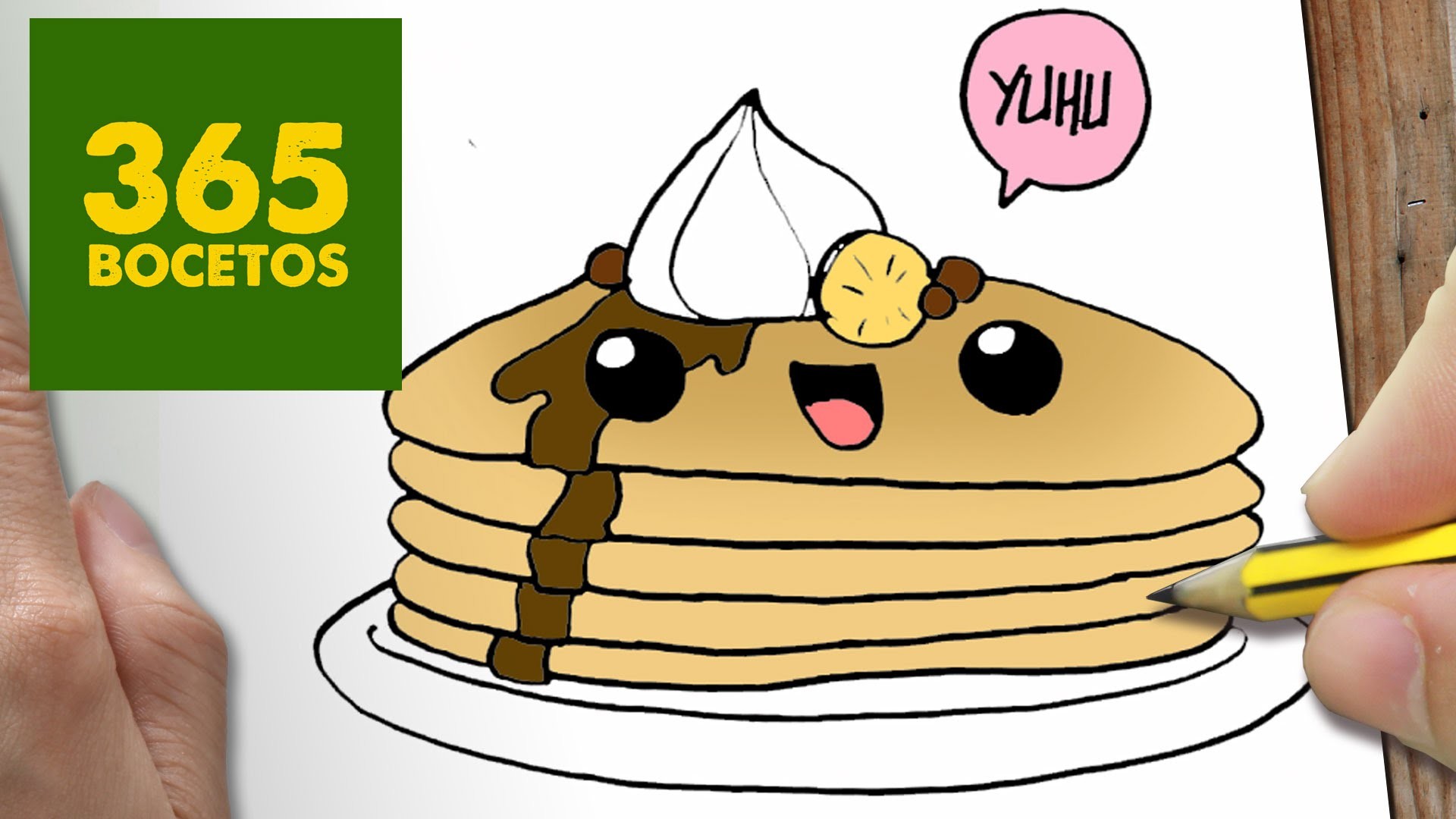 COMO DIBUJAR PANCAKES KAWAII PASO A PASO - Dibujos kawaii faciles - How to draw a Pancakes