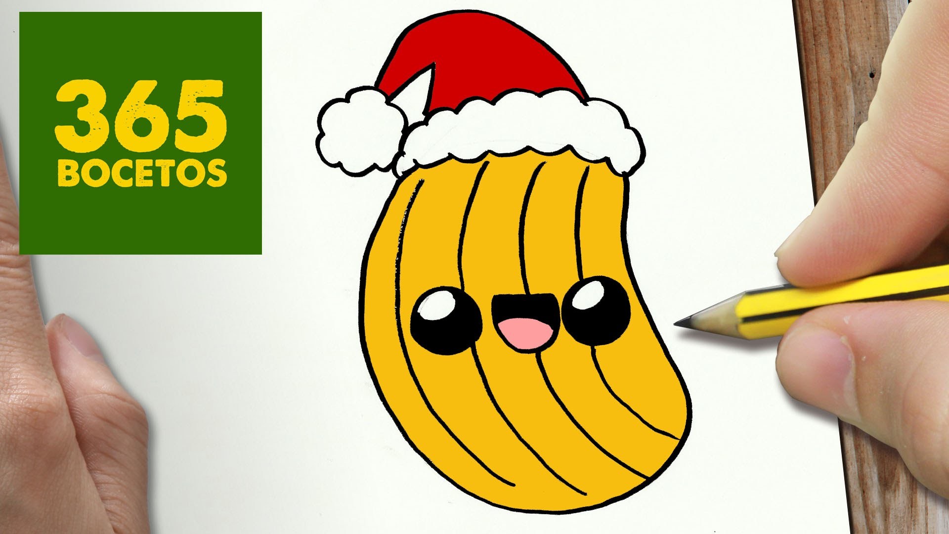 COMO DIBUJAR PATATA FRITA PARA NAVIDAD PASO A PASO: Dibujos kawaii navideños - How to draw a potato