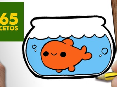 COMO DIBUJAR PECERA KAWAII PASO A PASO - Dibujos kawaii faciles - How to draw a FISHBOWL