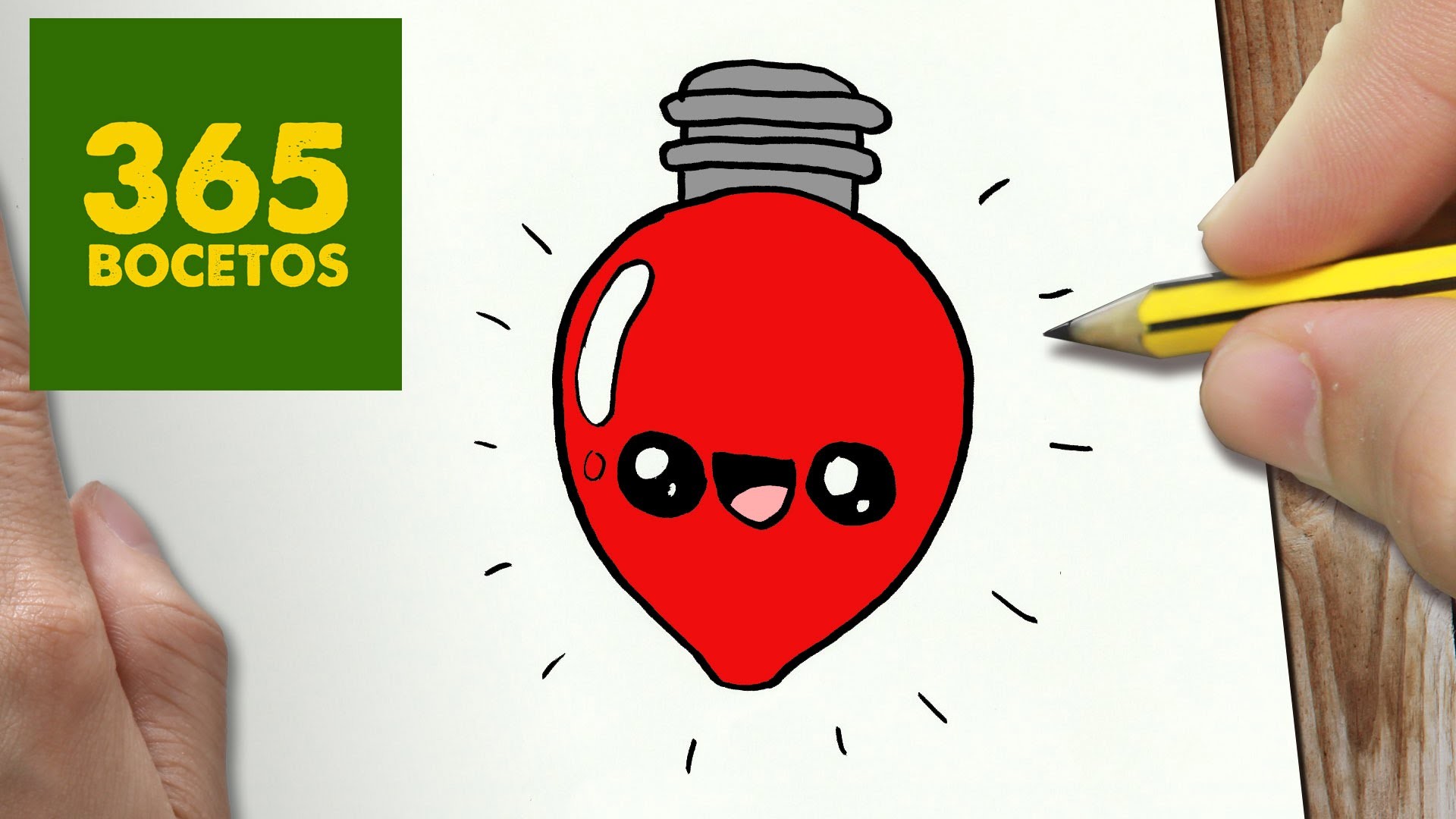 COMO DIBUJAR UN BOMBILLA PARA NAVIDAD PASO A PASO: Dibujos kawaii navideños - How to draw a lamp