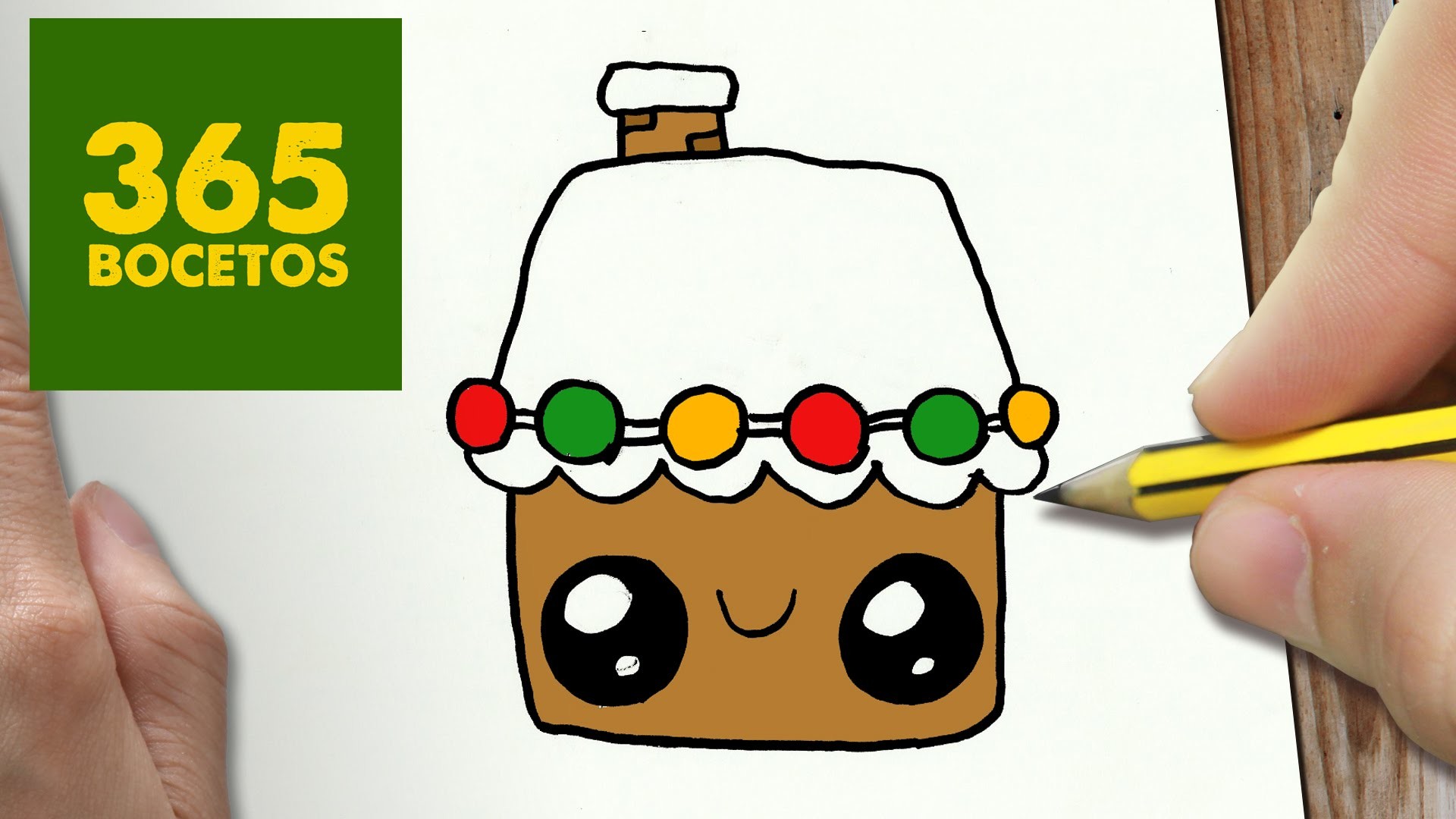 COMO DIBUJAR UN CASA PARA NAVIDAD PASO A PASO: Dibujos kawaii navideños - How to draw a house