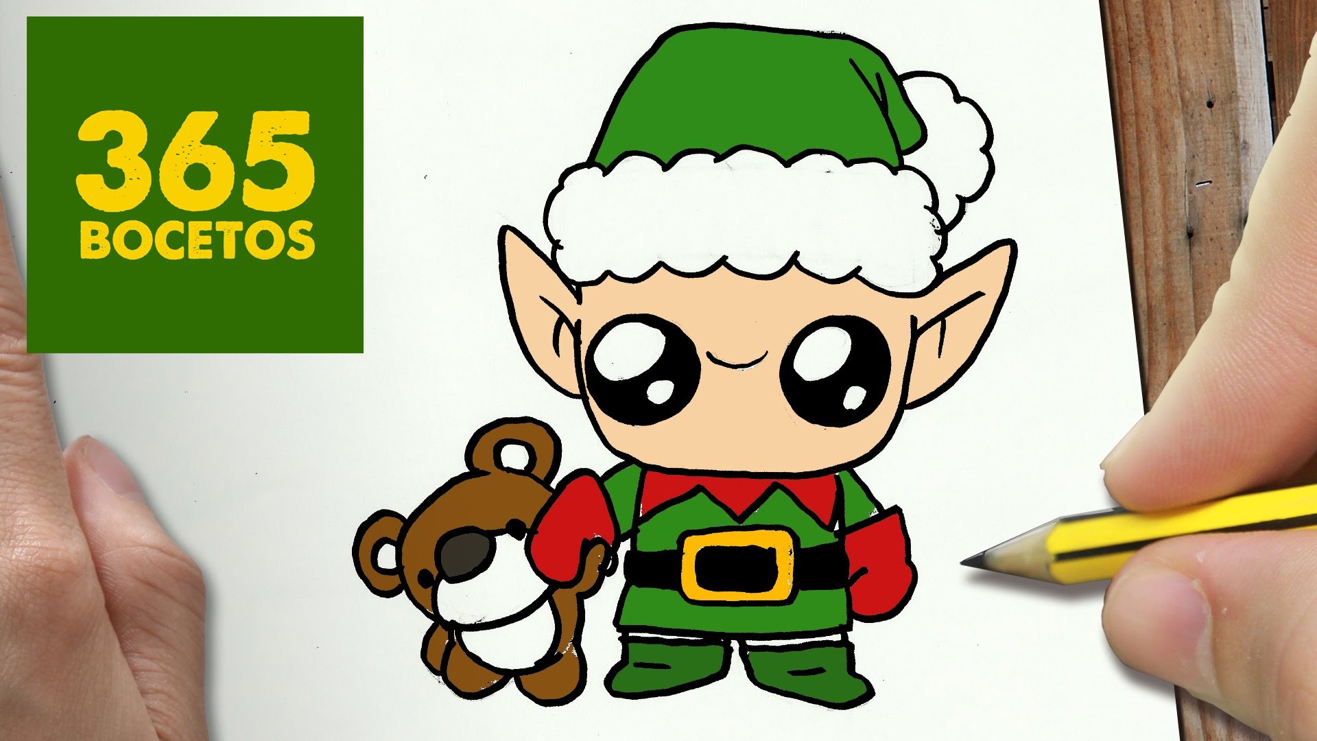 COMO DIBUJAR UN ELFO PARA NAVIDAD PASO A PASO: Dibujos kawaii navideños - How to draw a Elfa