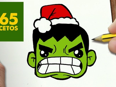 COMO DIBUJAR UN HULK PARA NAVIDAD PASO A PASO: Dibujos kawaii navideños - How to draw a Hulk