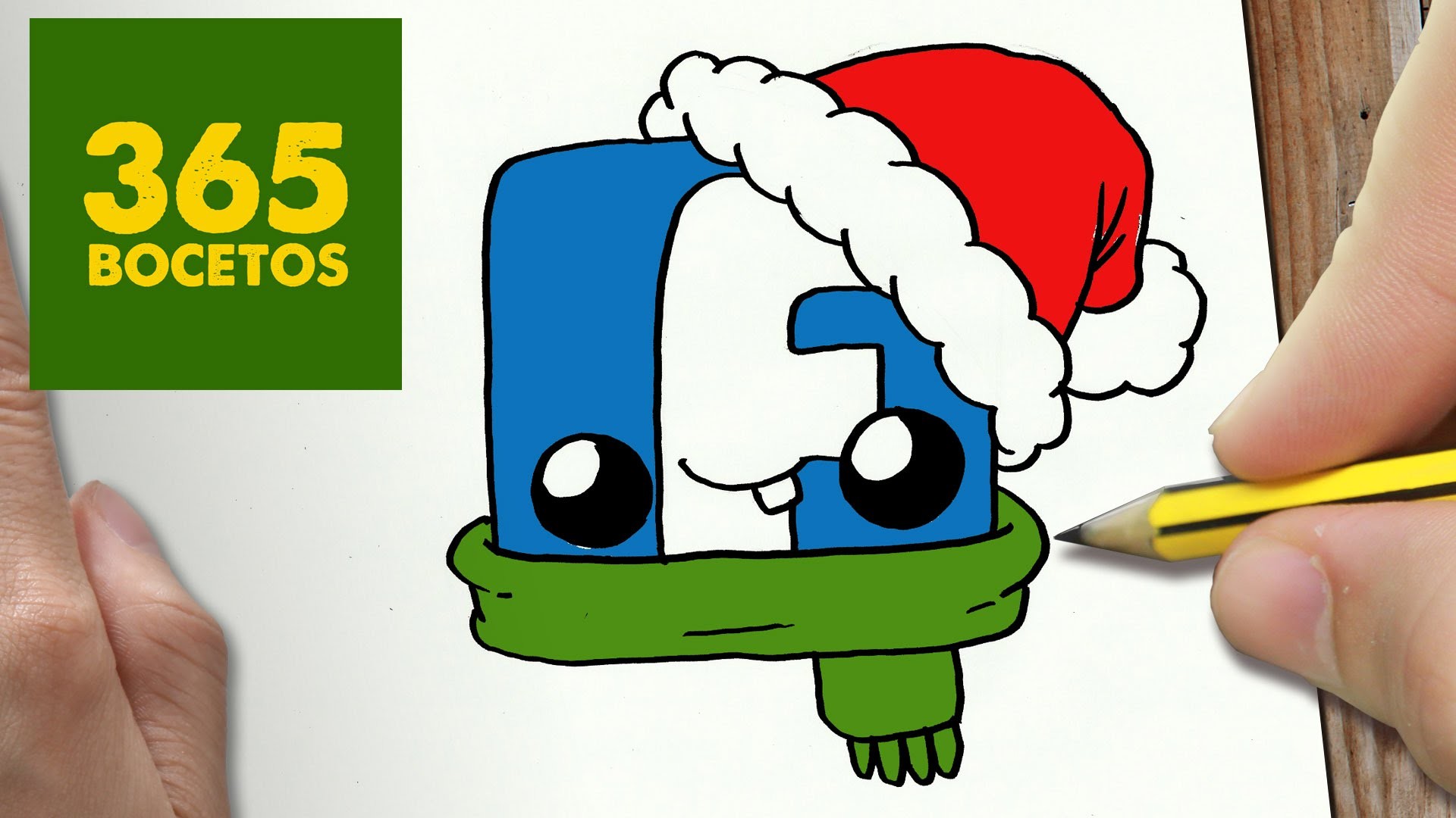 COMO DIBUJAR UN LOGO FACEBOOK PARA NAVIDAD PASO A PASO: Dibujos kawaii navideños - draw Facebook