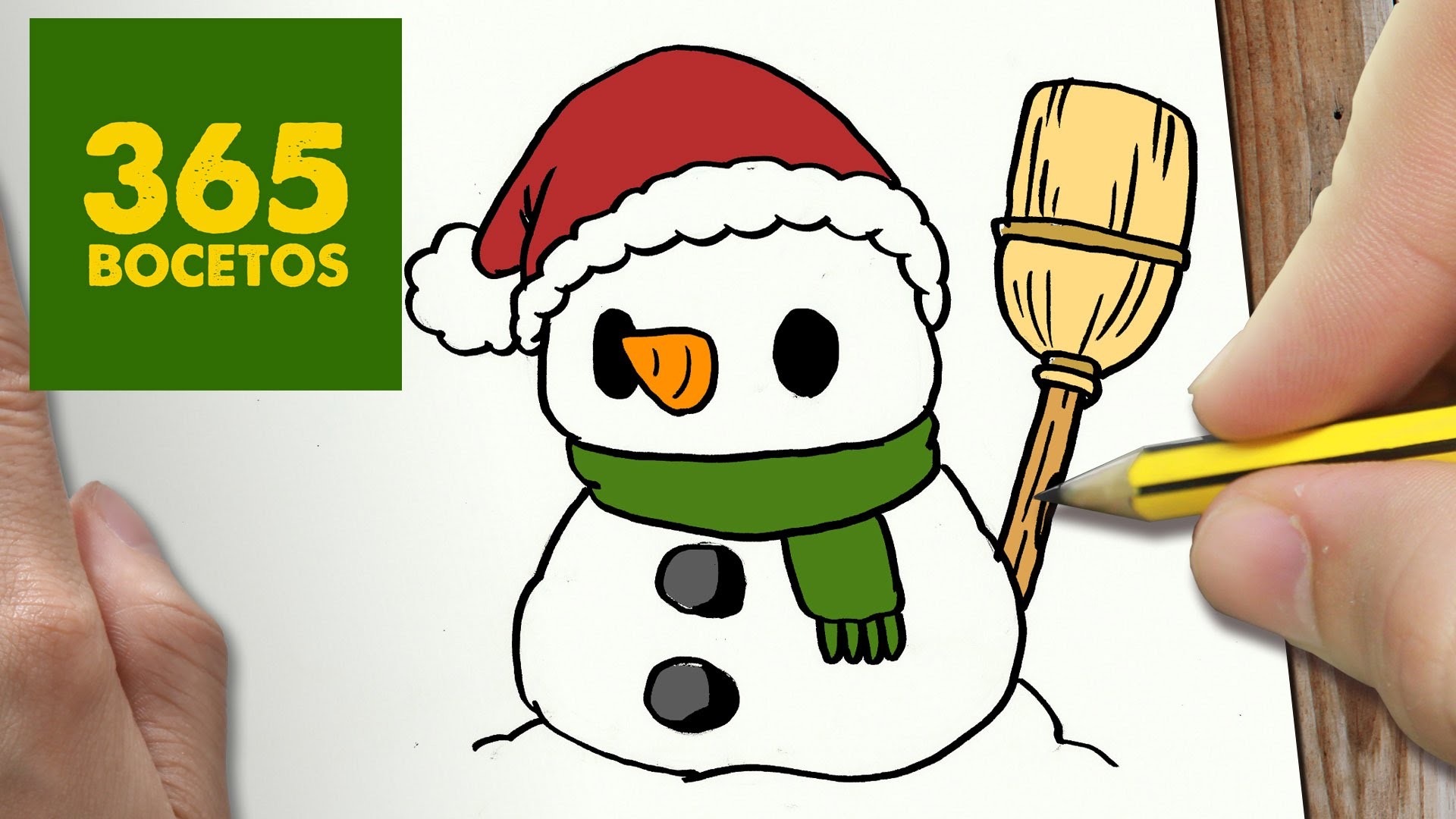 COMO DIBUJAR UN MUÑECO DE NIEVE PARA NAVIDAD PASO A PASO: Dibujos kawaii navideños -  draw a SNOWMAN