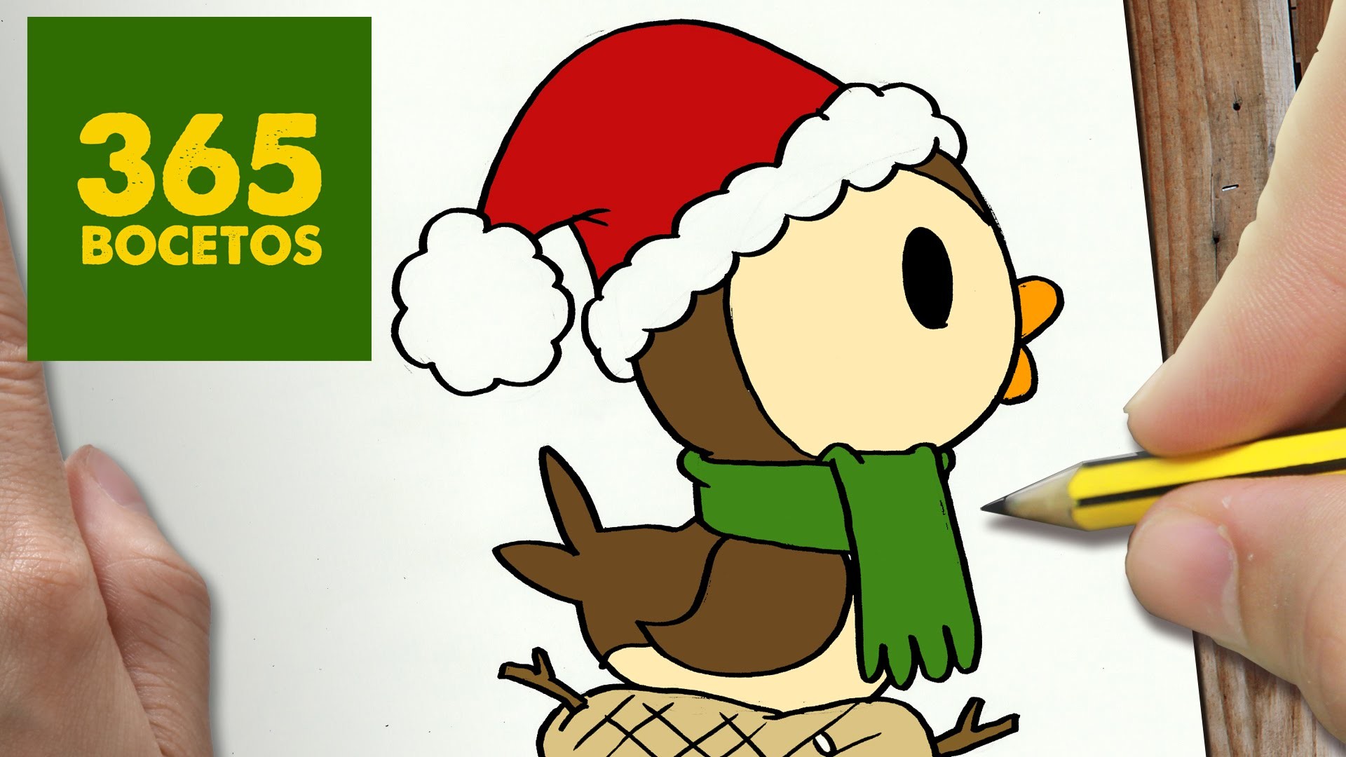 COMO DIBUJAR UN PAJARO PARA NAVIDAD PASO A PASO: Dibujos kawaii navideños - How to draw a Bird