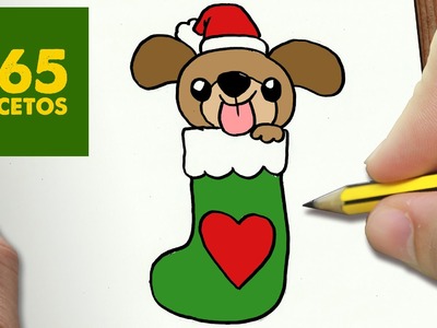 COMO DIBUJAR UN PERRITO PARA NAVIDAD PASO A PASO: Dibujos kawaii navideños - How to draw a DOG