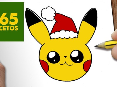 COMO DIBUJAR UN PIKACHU PARA NAVIDAD PASO A PASO: Dibujos kawaii navideños - How to draw a Pikachu