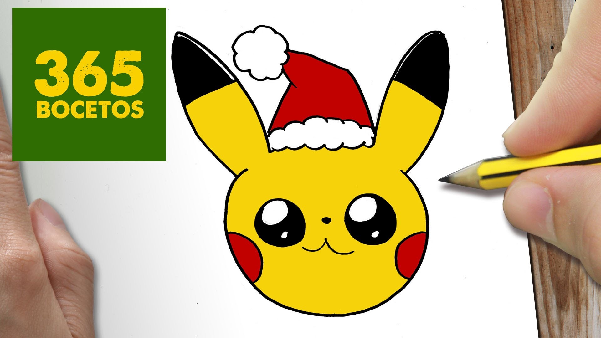 COMO DIBUJAR UN PIKACHU PARA NAVIDAD PASO A PASO: Dibujos kawaii navideños - How to draw a Pikachu