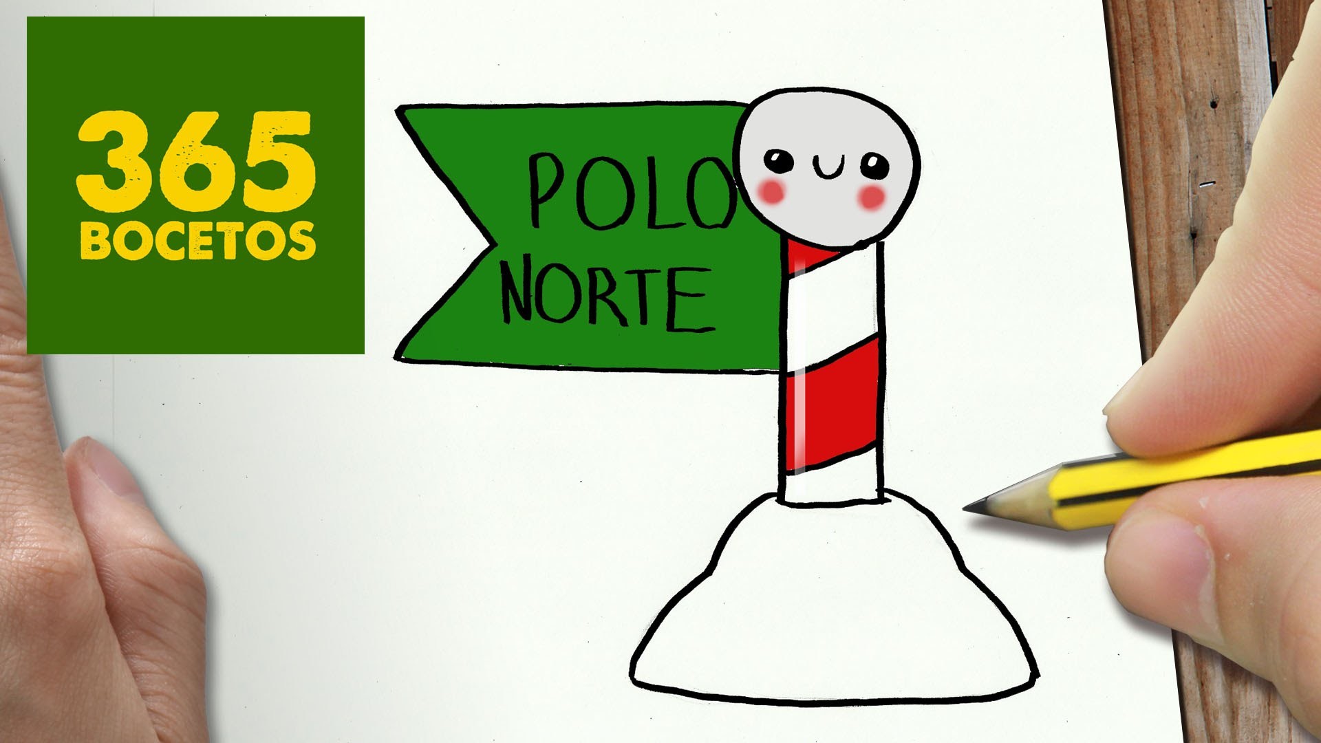 COMO DIBUJAR UN POLO NORTE PARA NAVIDAD PASO A PASO: Dibujos kawaii navideños -  draw a North Pole
