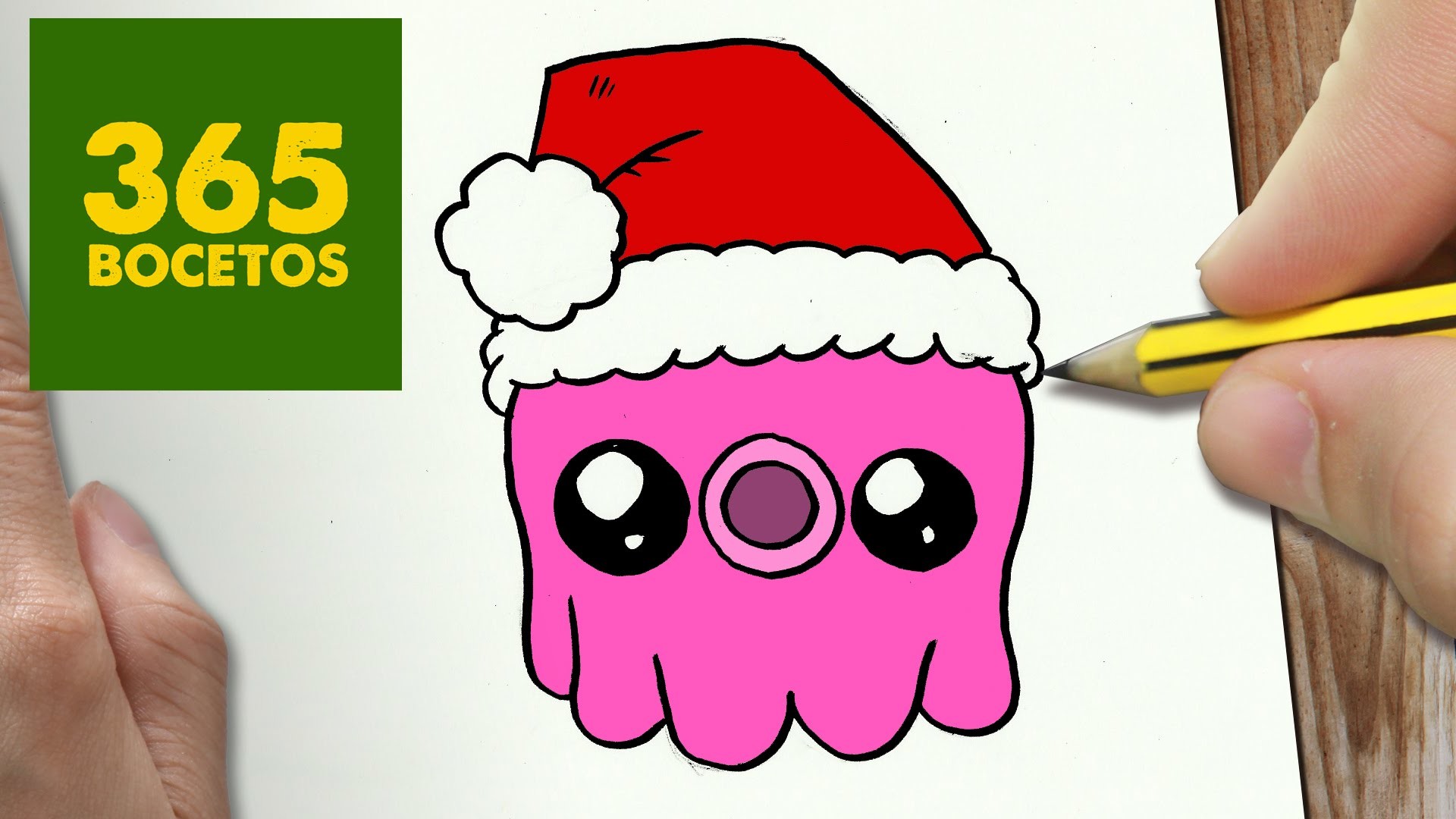 COMO DIBUJAR UN PULPO PARA NAVIDAD PASO A PASO: Dibujos kawaii navideños - How to draw a octopus