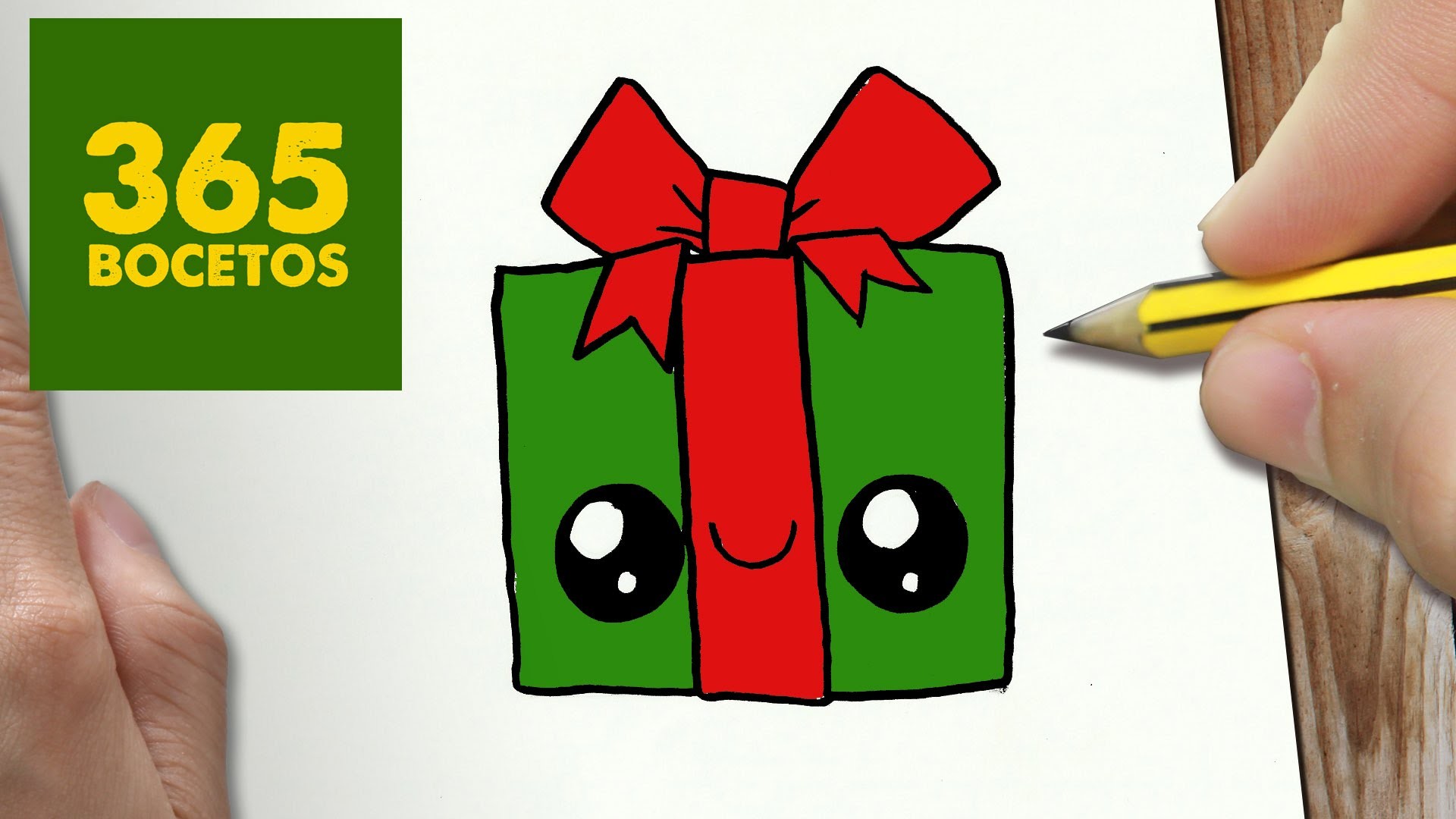 COMO DIBUJAR UN REGALO PARA NAVIDAD PASO A PASO: Dibujos kawaii navideños - How to draw a gift