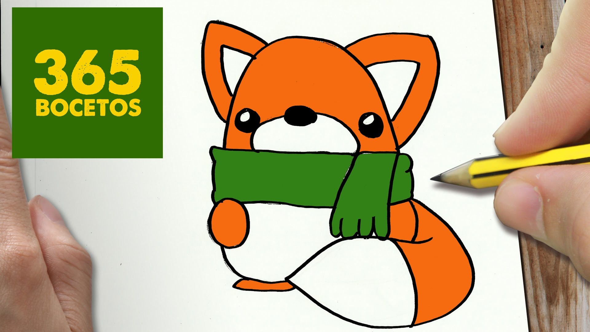 COMO DIBUJAR UN ZORRO PARA NAVIDAD PASO A PASO: Dibujos kawaii navideños - How to draw a fox