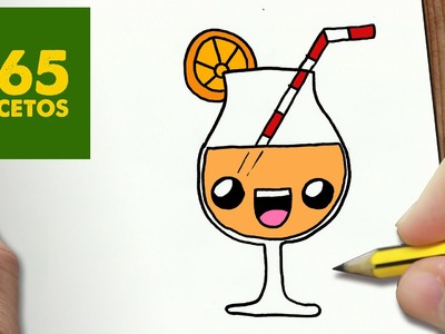COMO DIBUJAR ZUMO KAWAII PASO A PASO - Dibujos kawaii faciles - How to draw a juice