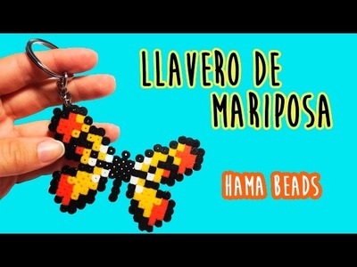 ♥ LLAVERO DE MARIPOSA ♥ con Hama beads (Perler beads)