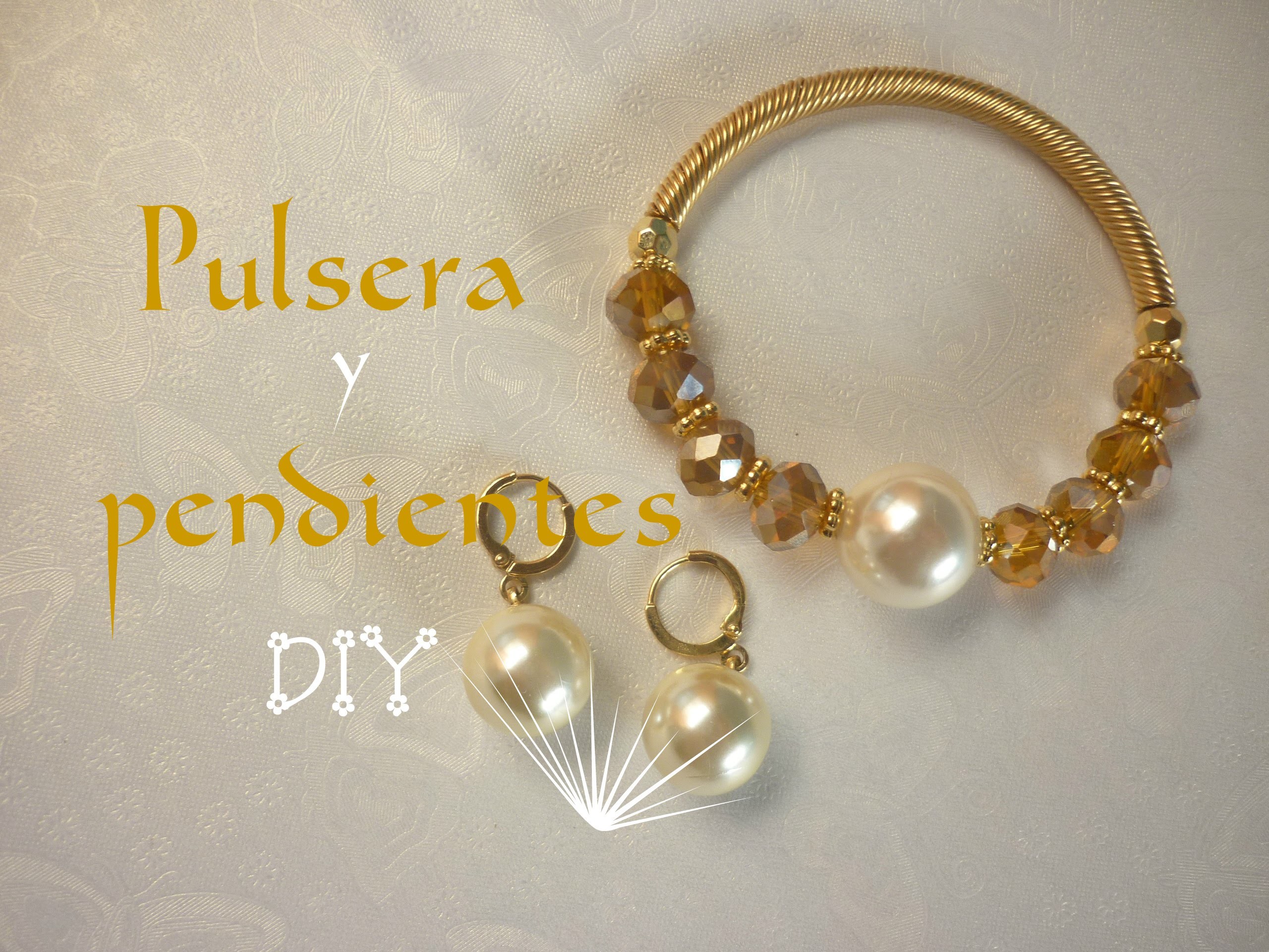Manualidades: BISUTERIA (Pulsera y Pendientes) DIY -  JEWELLERY ( bracelet and earrings )