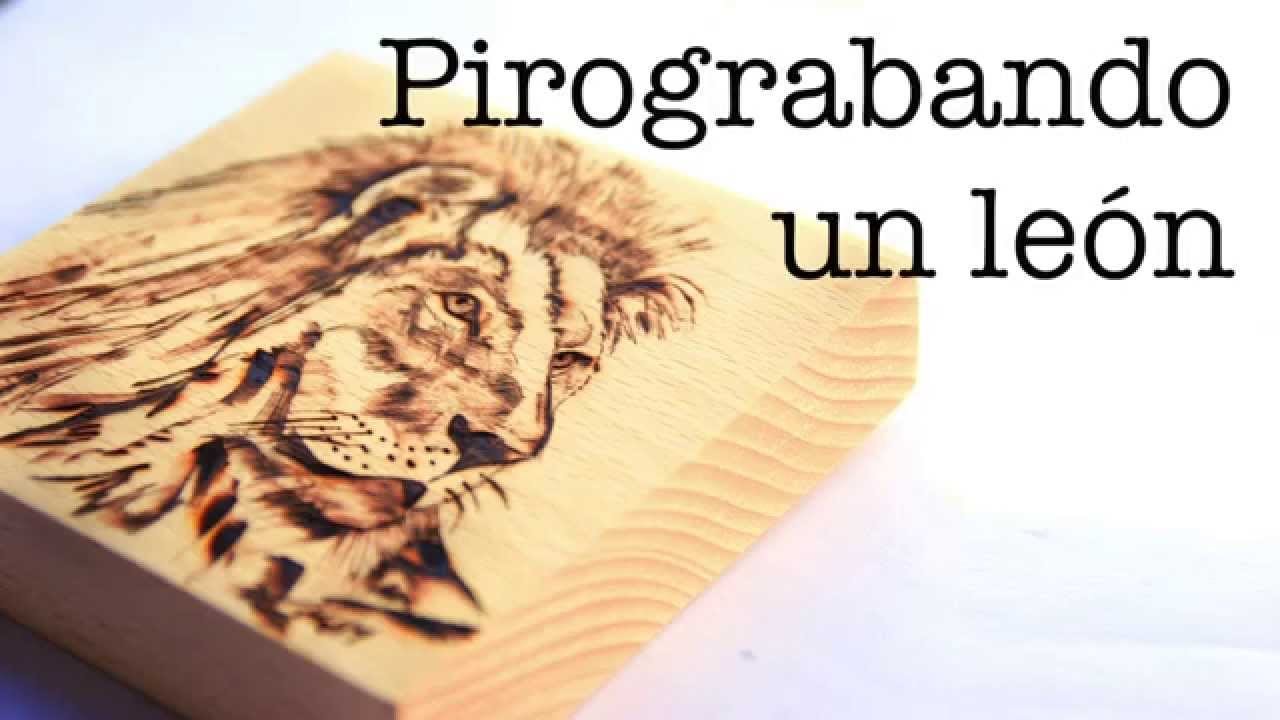 Pirograbando un león || Lion Woodburning