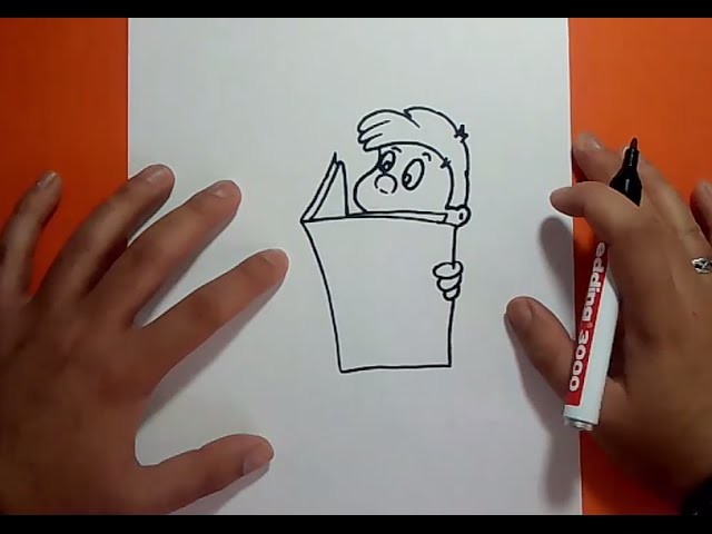 Como dibujar a un niño leyendo paso a paso | How to draw a child reading