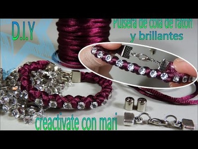Como hacer pulseras con cola de ratón y cadena de brillantes, bracelets