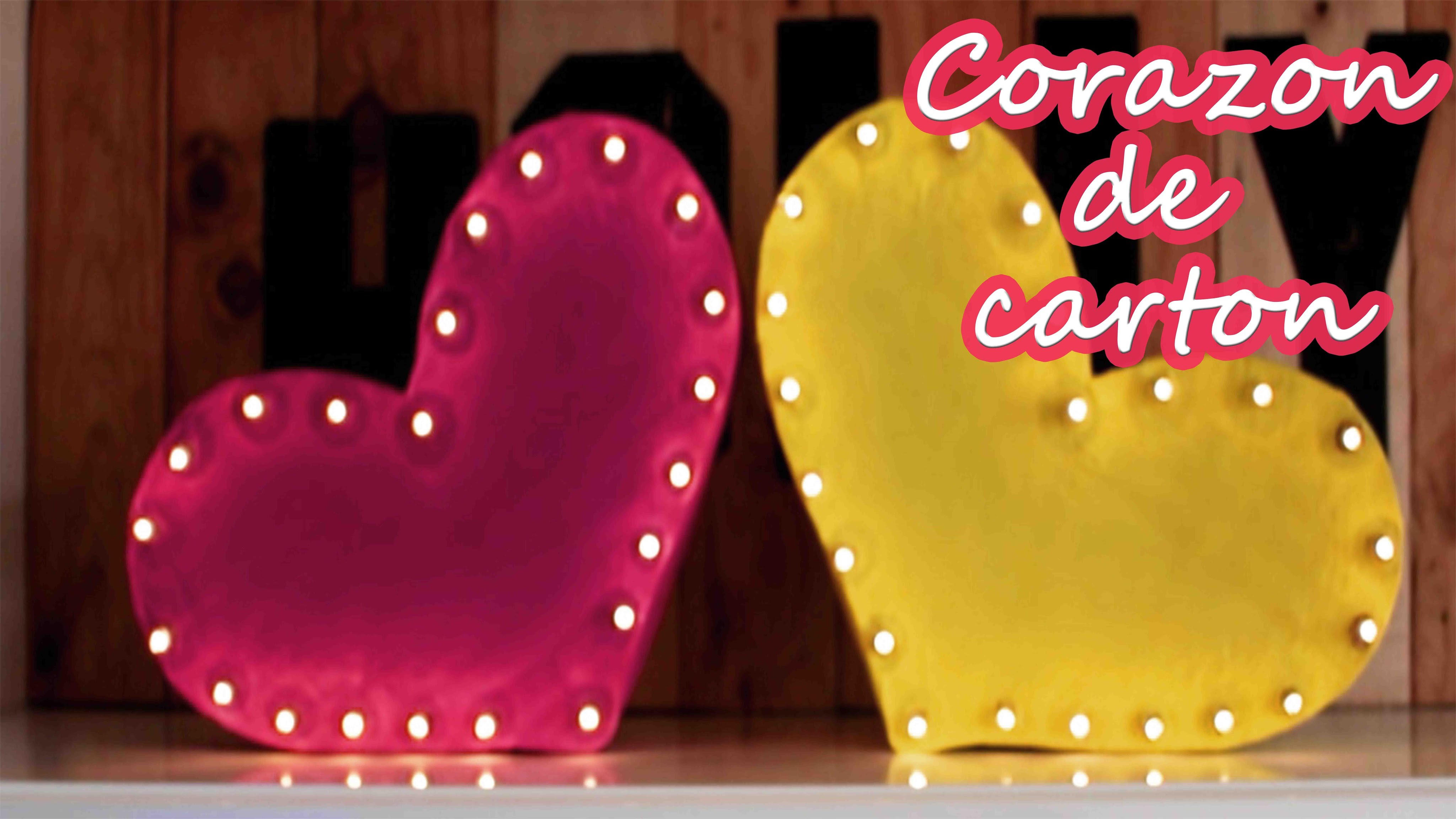 Corazón de cartón 3D con luces, Regalo para san valentín - Mery