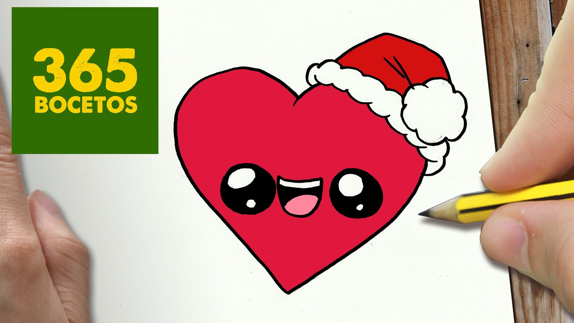 COMO DIBUJAR UN CORAZON PARA NAVIDAD PASO A PASO: Dibujos kawaii navideños - How to draw a Heart