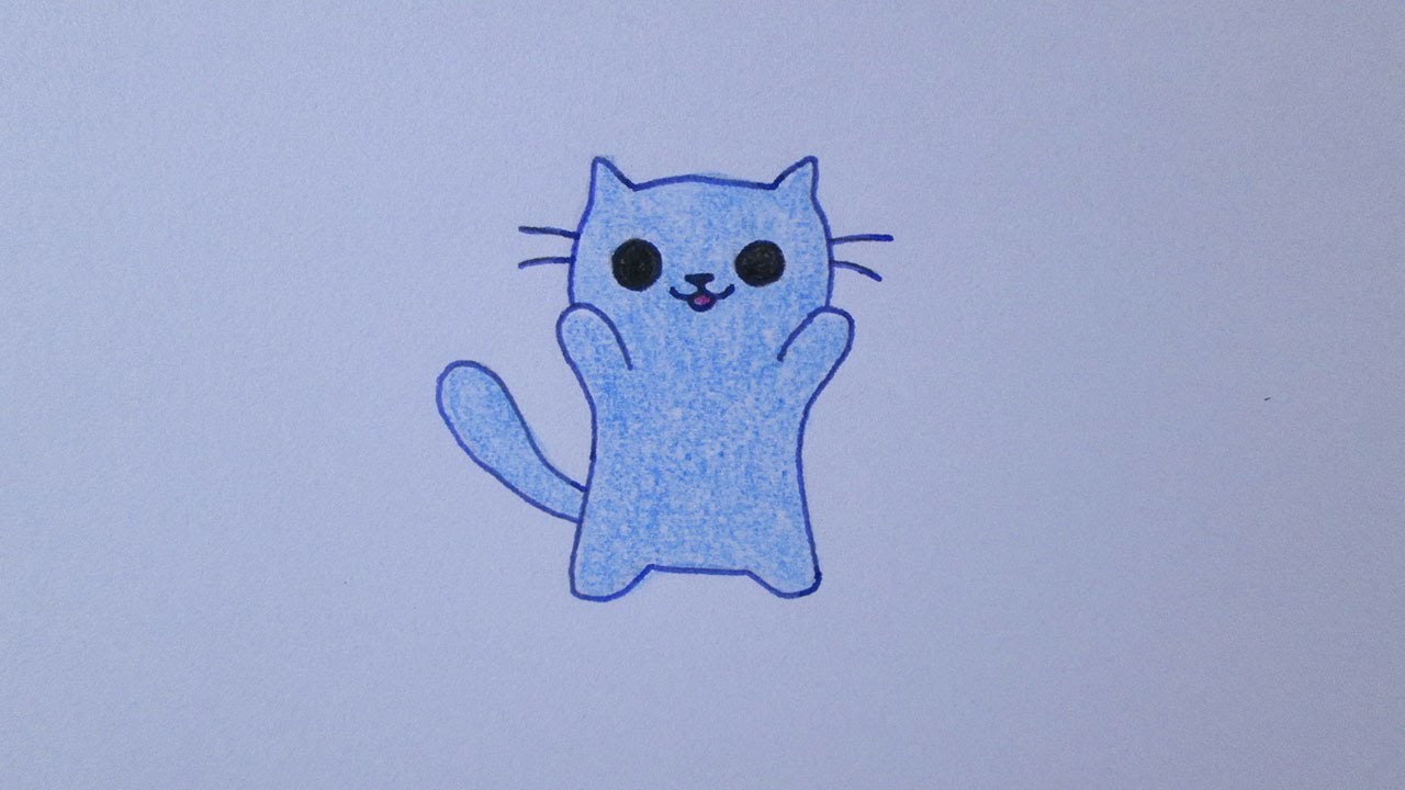 Cómo dibujar un lindo gatito kawaii