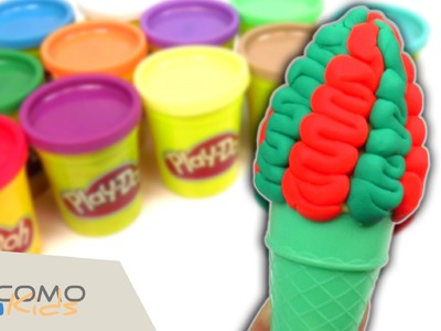 Cucurucho helado de colores con Play Doh
