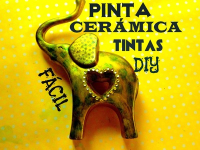 DIY pinta elegante ceramica tintas painted ceramic elephant