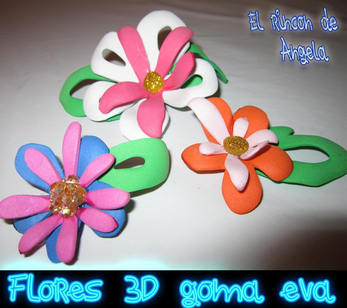 DIY Como hacer flores de goma eva en 3D