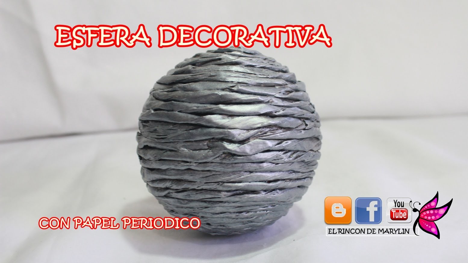ESFERA DECORATIVA CON PAPEL PERIODICO ENRROLLADO -  Decorative sphere with newsprint funky