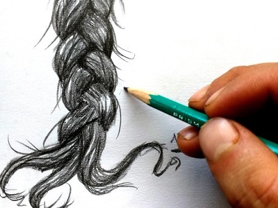 Como dibujar cabello "TRENZAS" paso a paso.