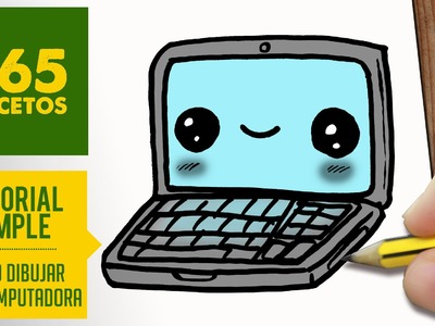COMO DIBUJAR UNA COMPUTADORA KAWAII PASO A PASO - Dibujos kawaii faciles - How to draw a laptop