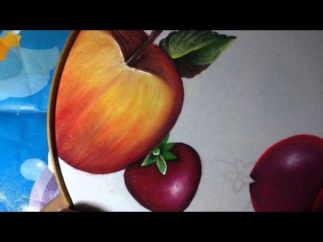 Pintura en tela fresas mantel # 7  con cony
