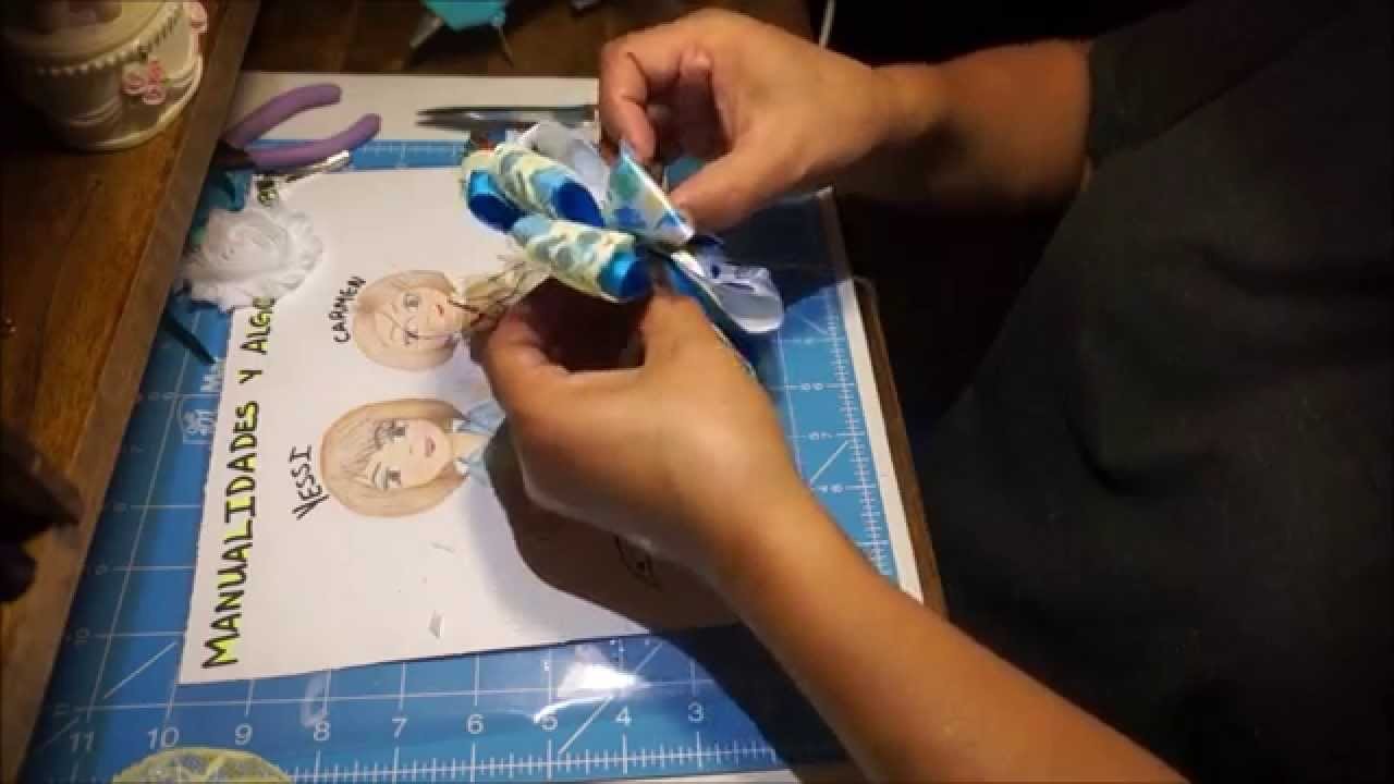 Como hacer un moño con liston falla y liston satinado!! DIY [5]