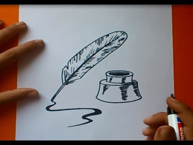 Como dibujar una pluma paso a paso | How to draw a quill