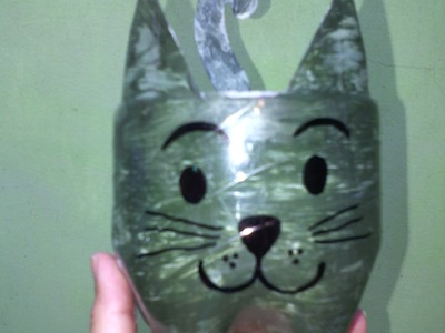 Gato Elaborado con botella plástica - manualidades con botella plastica
