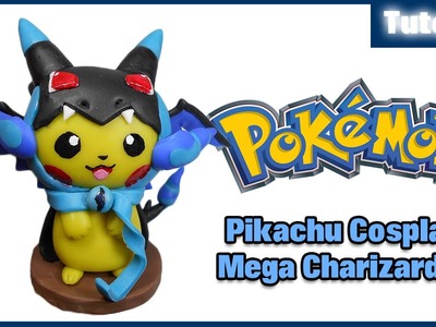 Pokemon ✰ Pikachu Cosplay Mega Charizard X Polymer Clay Tutorial ✰ Porcelana Fría ★ Plastilina