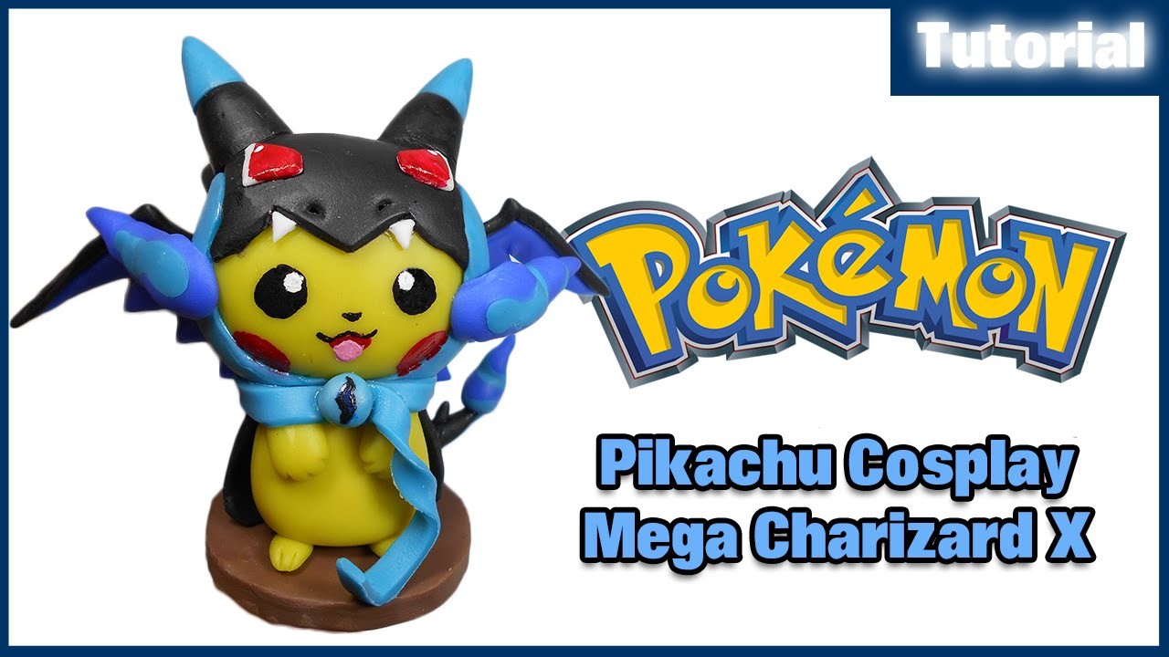 Pokemon ✰ Pikachu Cosplay Mega Charizard X Polymer Clay Tutorial ✰ Porcelana Fría ★ Plastilina