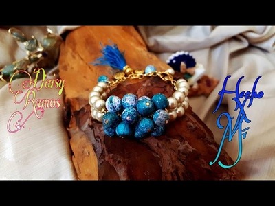 Pulsera de Agatas y Perlas DIY Pearls and Agates Bracelet