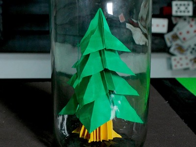 Árbol de navidad en una botella │ Parte 1 │ Origami