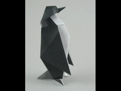Origami instrucciones de plegado : pingüino