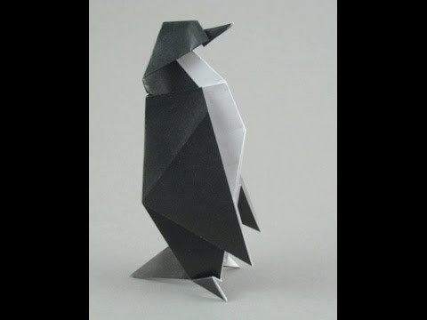 Origami instrucciones de plegado : pingüino