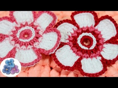 Como Hacer Flores de Crochet Multicolores Tutorial Flores de Ganchillo Pintura Facil
