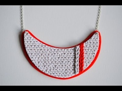 Collar imitación punto en arcilla polimérica - Polymer clay faux knitting necklace