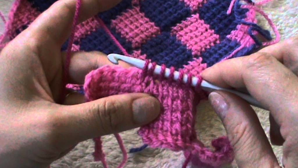 Punto tunisino intrecciato entrelac crochet) parte seconda